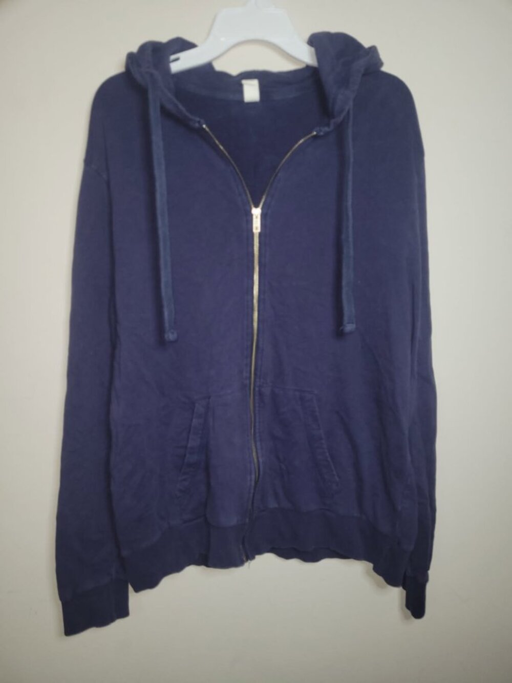 All Made XL navy blue full-zip hoodie